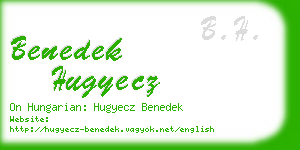 benedek hugyecz business card